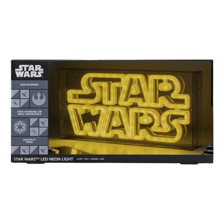 【USA直輸入】STAR WARS　スターウォーズ 　LED　ネオン　ライト　USB ルームライト　タイトル　壁掛け 照明　イエロー　映画　ロゴ