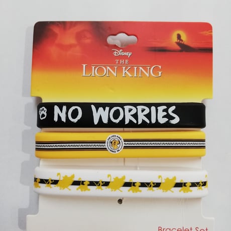 【USA直輸入】DISNEY　ライオンキング　NO WORRIES　シンバ　ティモン　プンバ　ラバー ブレスレット 3点セット　Lion King　ディズニー　バングル　アクセサリー