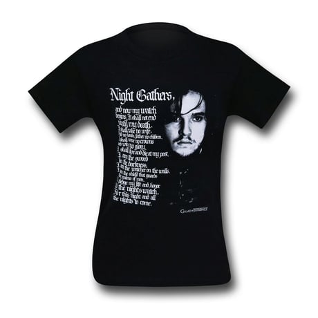 【USA直輸入】ゲームオブスローンズ　ジョンスノウ　ナイトギャザーズ 　Tシャツ　Sサイズ　ゲーム・オブ・スローンズ　GOT