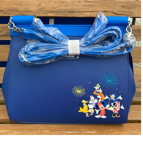 【USA直輸入】DISNEY　ディズニーランド リゾート　65thア二バーサリー　お城 ＆ 花火　ショルダーバッグ　ディズニー　ラウンジフライ　肩掛け バッグ　ハンドバッグ