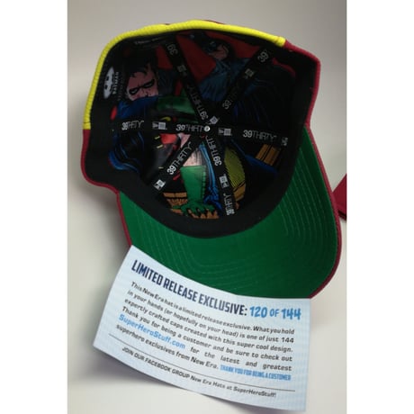 【USA直輸入】DC　ロビン　シンボル　ベーシック　アーマー　ロゴ　ニューエラ　キャップ　限定品　裏生地あり　NEWERA　39Thirty Fitted　帽子　ハット　バットマン　DCコミックス