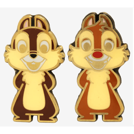 【USA直輸入】DISNEY　チップ　デール　エナメル　ピン　2個セット　ピンズ　ピンバッジ　ディズニー　Chip N Dale　チップ＆デール