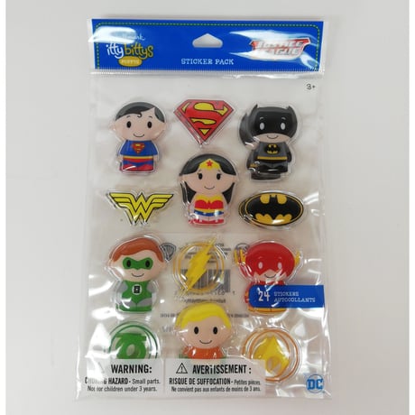 【USA直輸入】DCコミックス　 ittybittys　ステッカー　12種×2枚セット　hallmark　ホールマーク　DC　シール　バットマン　スーパーマン　アクアマン　フラッシュ