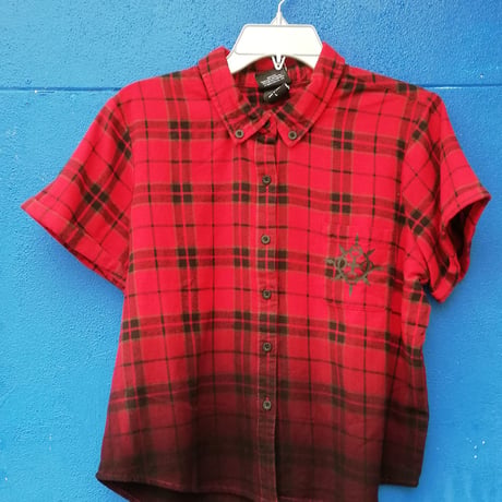 【USA直輸入】DISNEY　キングダムハーツ III　AXEL PLAID　アクセル　チェック柄 レディース　半袖シャツ　ディズニー　半袖　シャツ　XIII機関のメンバー　GAME　ゲーム