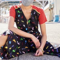 【USA直輸入】DISNEY　ピクサー　シルエット　総柄　ジャンプスーツ　ワンピース　ディズニー　PIXAR　ドレスショップ コレクション　Dハロ　トイストーリー　ニモ