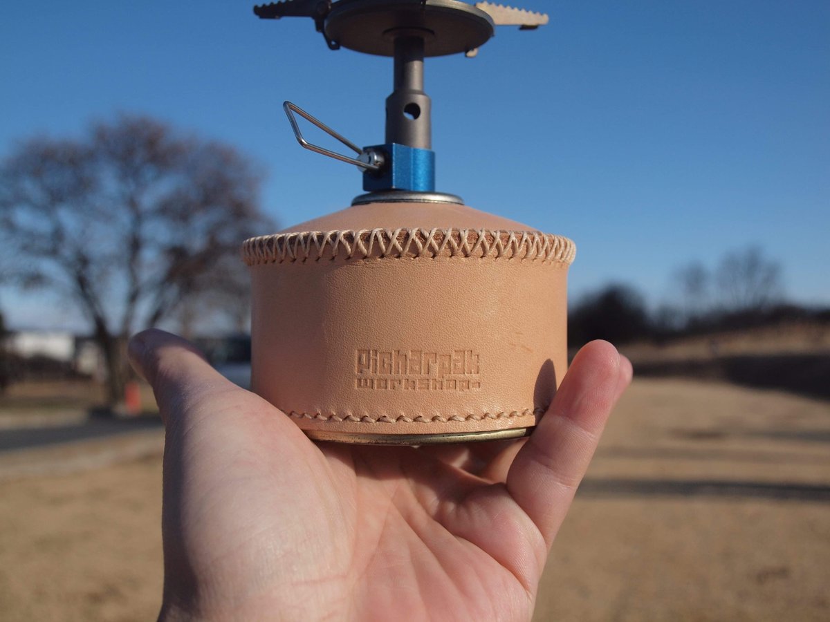 OD缶用レザーカバー＋エプロン レオパ ラインドガスカバー 500 (ウルフブラウン) | Oregonian Camper