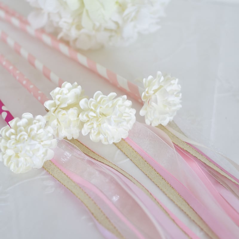 リボンワンズ ベビーピンク♡幸せを呼ぶフラワーリボンワンズ 5本セット | Puchi-bebe