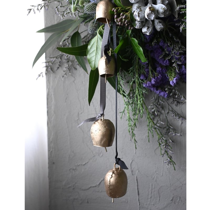 数量限定＞4つのベル付き・グリーンのミニスワッグ（壁飾り） | oeuvre