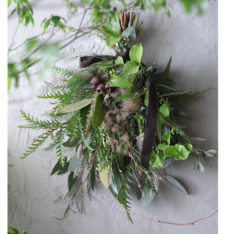 アイビー様ご確認用　スモークツリーのグラデーションスワッグセット 期間限定＞スモークツリーのサマースワッグ（壁飾り）定番サイズ