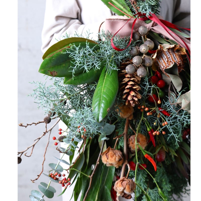 【クリスマススワッグ】　Xmas♡ ハンドメイド　クリスマス　オリジナル　ベル 期間限定＞ベル付き・クリスマススワッグ（定番サイズ） | oeuvre