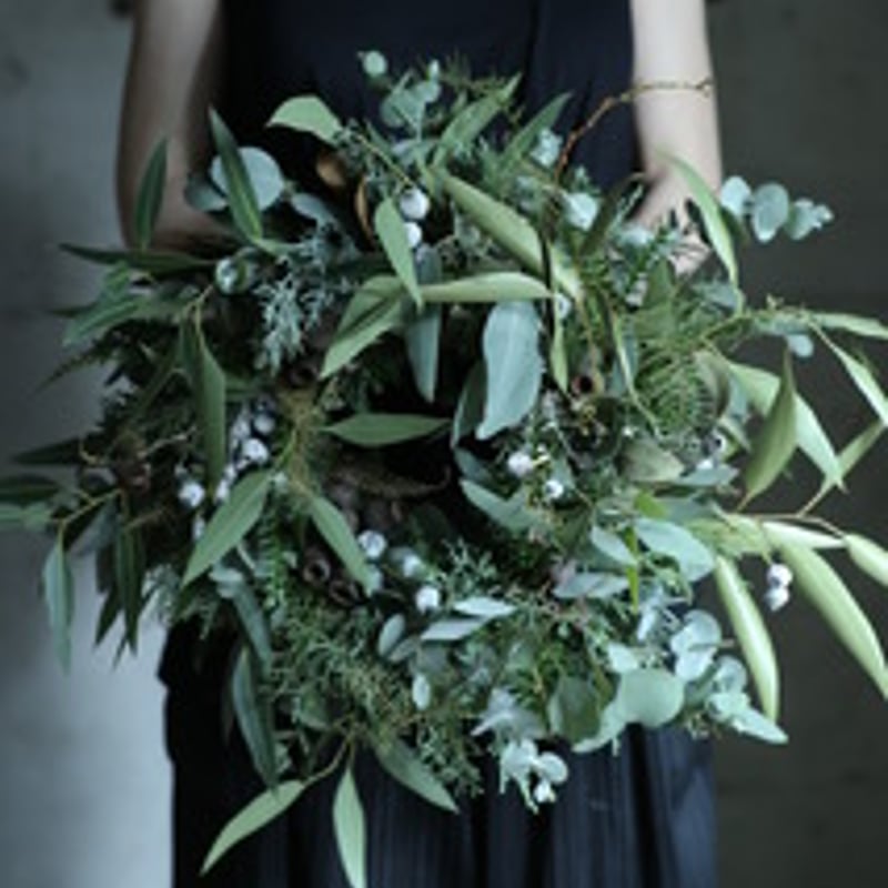 No.022 クリスマス　シンプルグリーンリース シンプルグリーンのリース Sサイズ | oeuvre