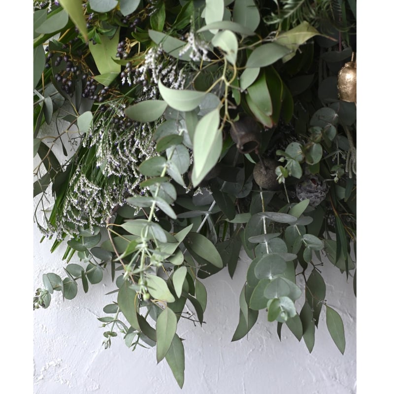 ベル付き：ユーカリ香るグリーンスワッグ（定番サイズ） | oeuvre