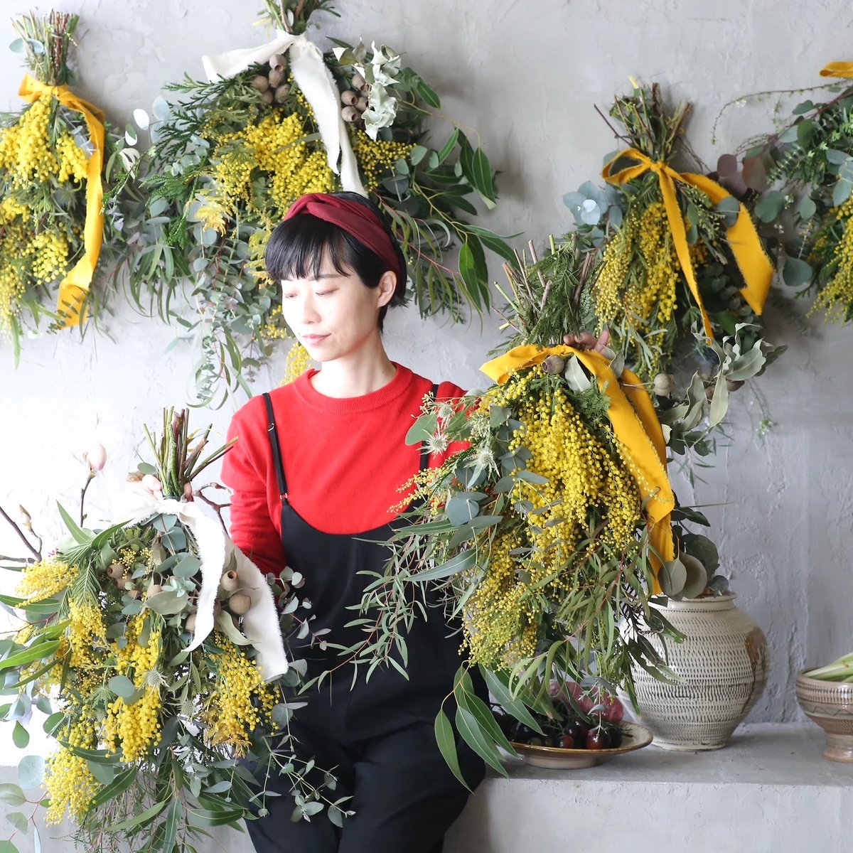 6.ミモザブーケスワッグ