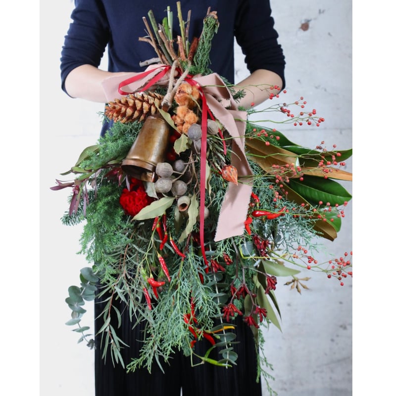 期間限定＞ベル付き/ブロンズ・クリスマススワッグ（定番サイズ） | oeuvre