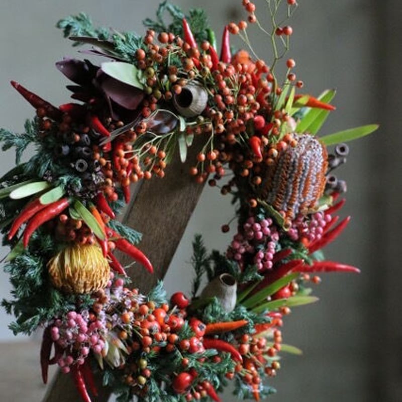 10~11月秋限定）赤い実のオーバル型リース（小サイズ） | oeuvre