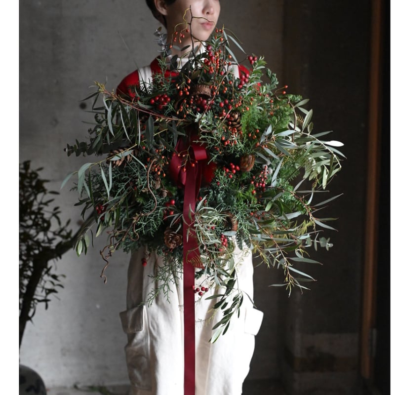2025 ウヴルのクリスマスリース（赤×茶×緑) | oeuvre