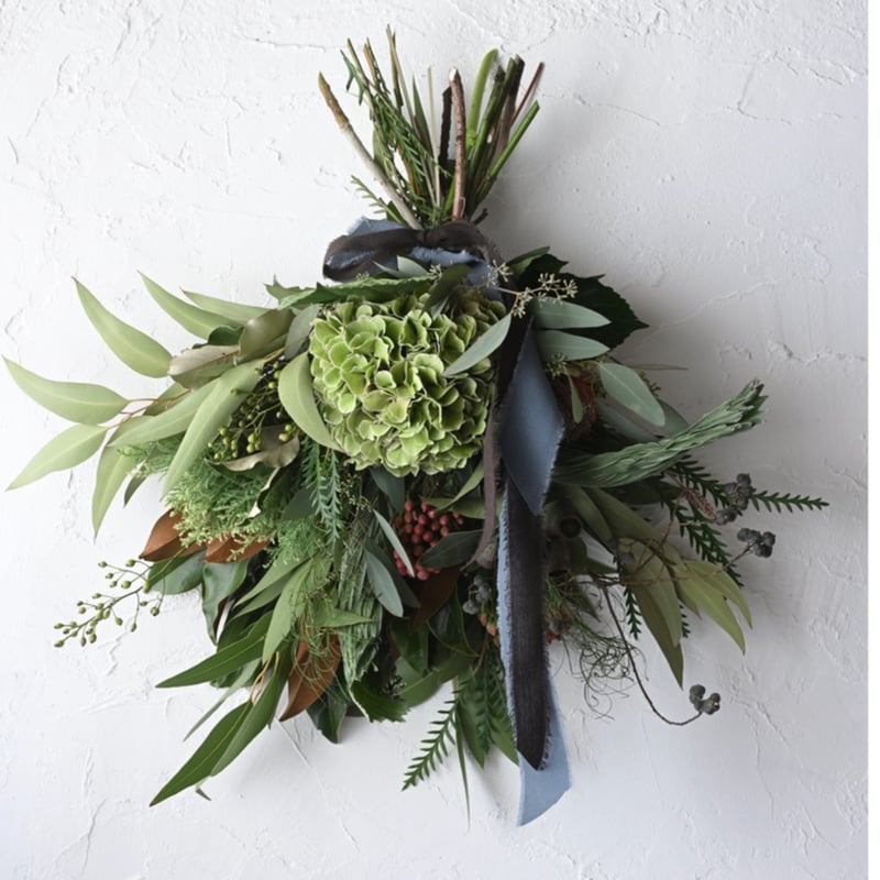 5.アンティーク紫陽花スワッグ ドライ紫陽花スワッグ | iichi 日々の暮らしを心地よくする