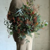 ウヴルのクリスマスリース　定番サイズ（赤×茶×緑）