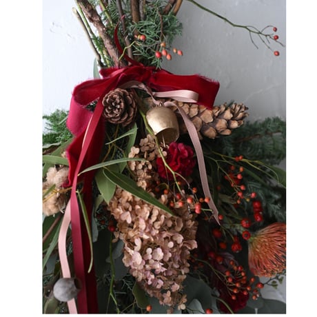 ＜期間限定＞ベル付き・X'masスワッグ（定番サイズ）