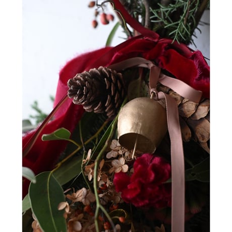 ＜期間限定＞ベル付き・X'masスワッグ（定番サイズ）