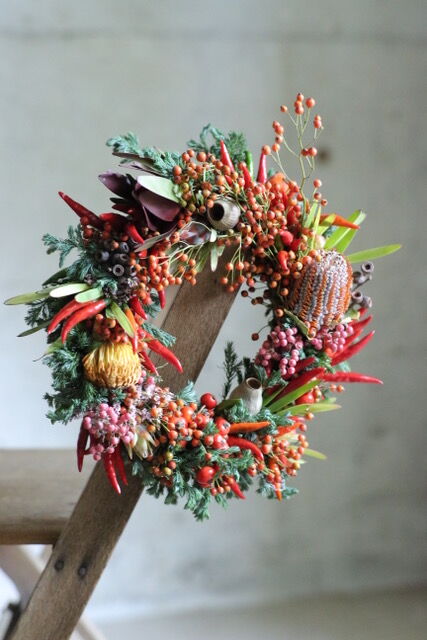 2.秋色水無月オーバルリース 1.秋色水無月オーバルリース