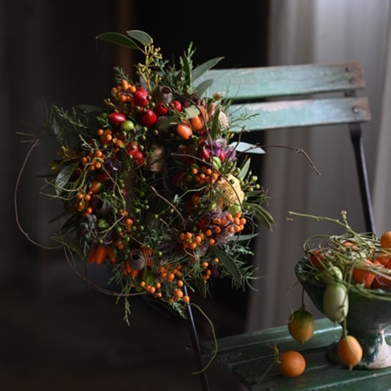 1.秋色水無月オーバルリース 秋色水無月リースWSご案内 今年も恒例の秋めいたピンク色に埋もれます