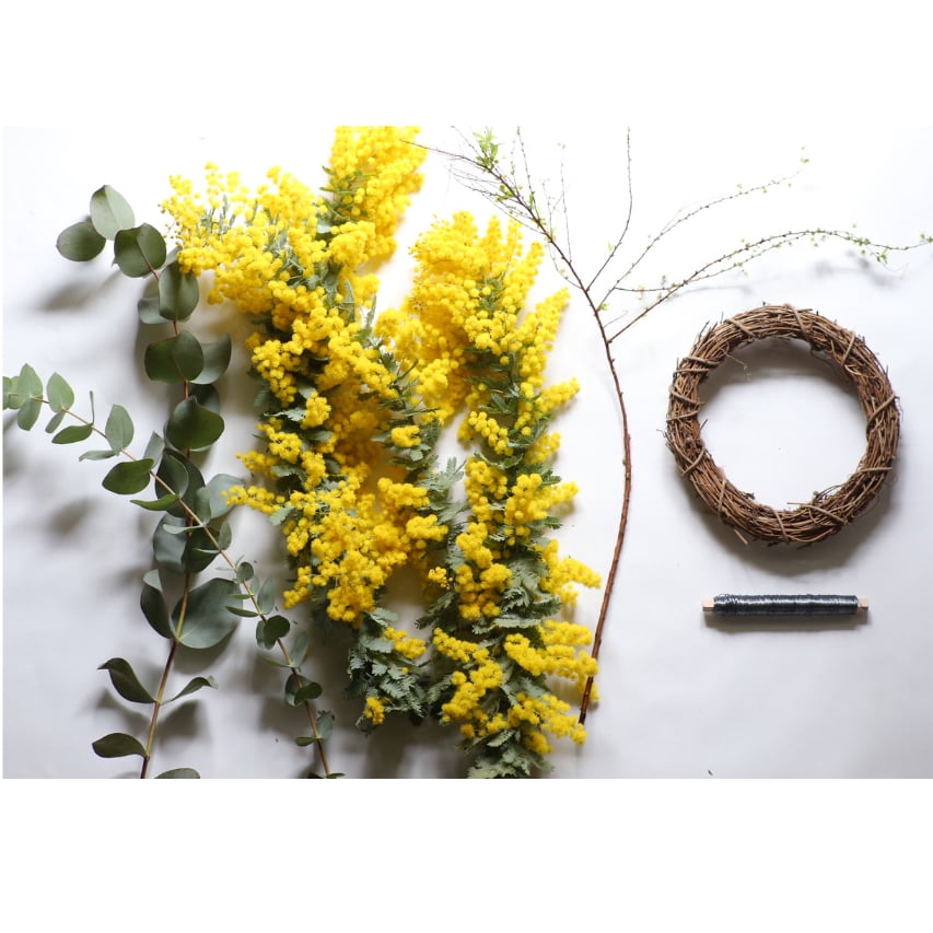 花材キット＞ミモザのリース用 | oeuvre