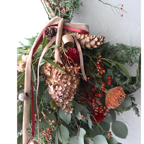 ＜期間限定＞ベル付き・X'masスワッグ（定番サイズ）