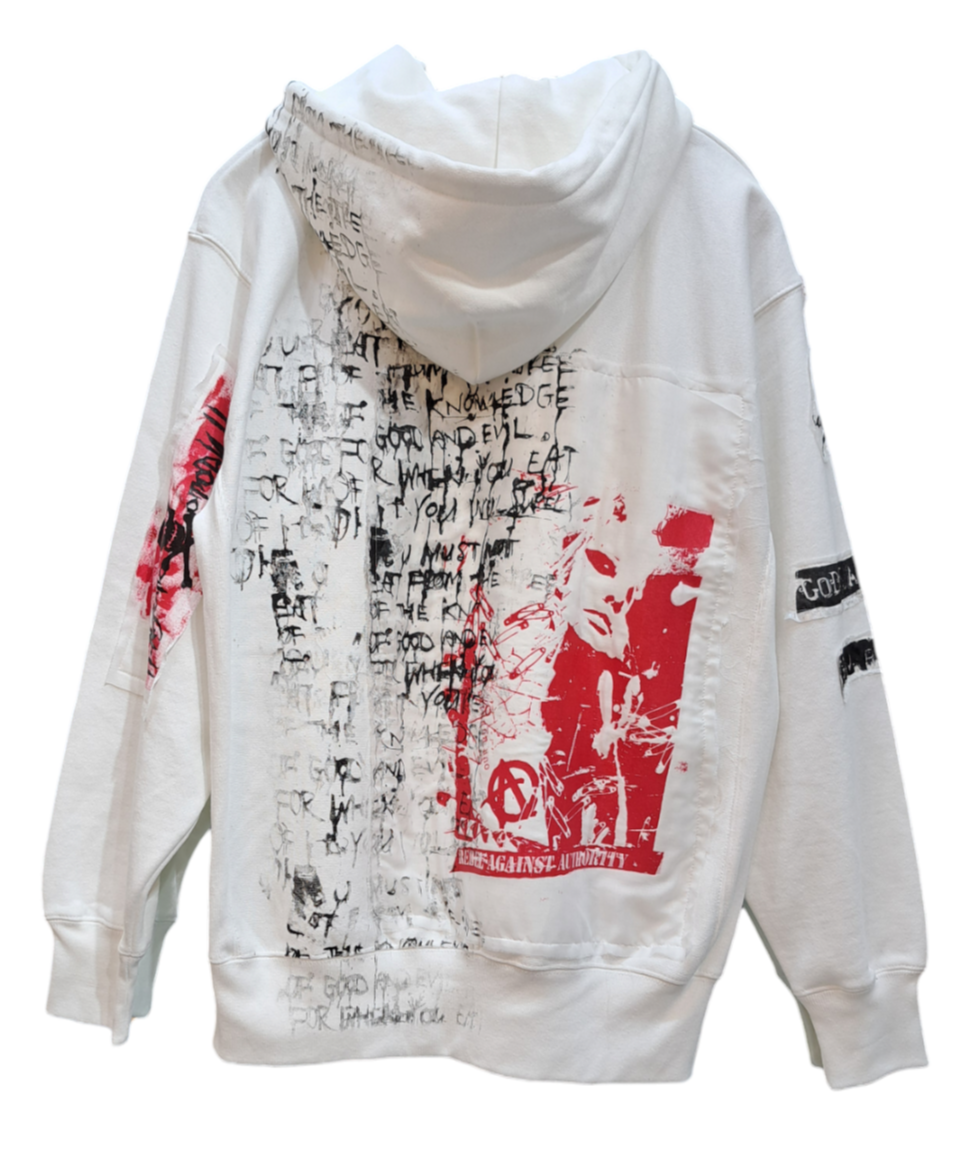 h.NAOTO/エイチ・ナオト Anarchy Destroy Hoodie(WH/L) h.NAOTO/エイチ・ナオト Anarchy Destroy Hoodie(WH/L)