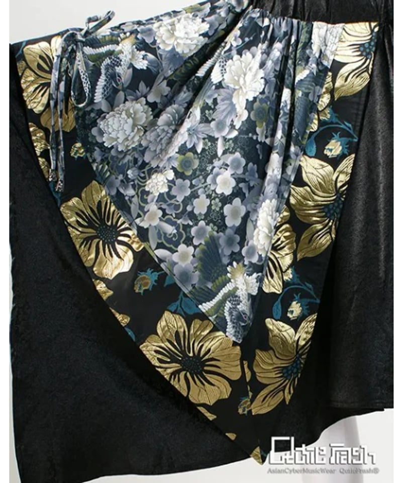 未使用★キューティーフラッシュ　和柄　アシメスカート　金糸　和ロリ　M QutieFrash/キューティーフラッシュ 2004-SK 和柄アシメスカート | Arco