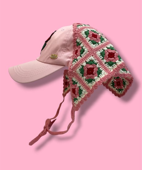 mother's made/マザーズメイド　603801 パッチワークニットキャップ バラ(ピンク)