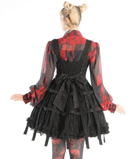 h.NAOTO/エイチ・ナオト　Rose Bird Cage Dress (Black)【M/Lサイズ】