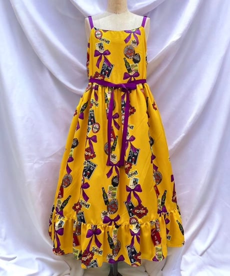 Perla nell' ostrica　Tipsy Ribbon Jumper Skirt（yellow）Lサイズ