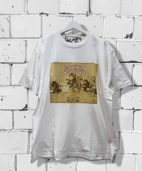 うぃじゃぼーど　UB140　猫道中 Ｔシャツ（ホワイト）