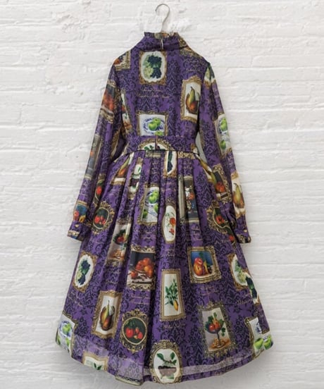 Fruit Still Life Art Museum one-piece dress（Purple）