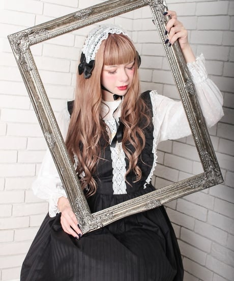 Perla nell' ostrica　トーションレース付きノースリーブワンピース（BK×BK）Mサイズ