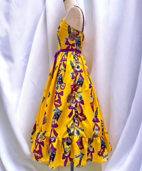 Perla nell' ostrica　Tipsy Ribbon Jumper Skirt（yellow）Lサイズ