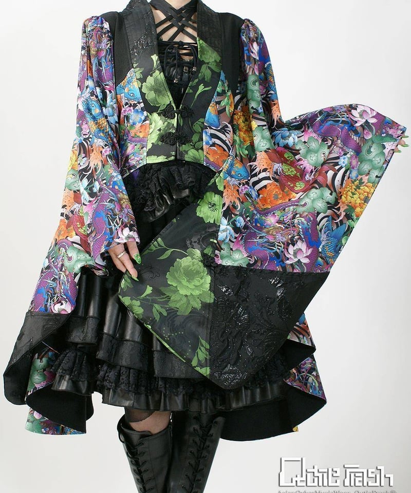 QutieFrash/キューティーフラッシュ 9911-CD サイドロング着物カーデ