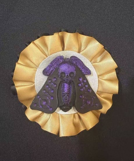 kaus/カウス　skull mothバレッタ（PL*GD）