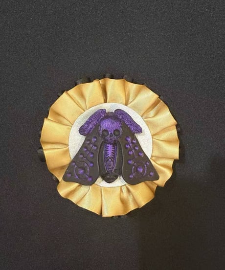 kaus/カウス　skull mothバレッタ（PL*GD）