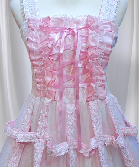 h.NAOTO/エイチ・ナオト　Sweet Strawberry Alice Bird Cage Dress【M/Lサイズ】