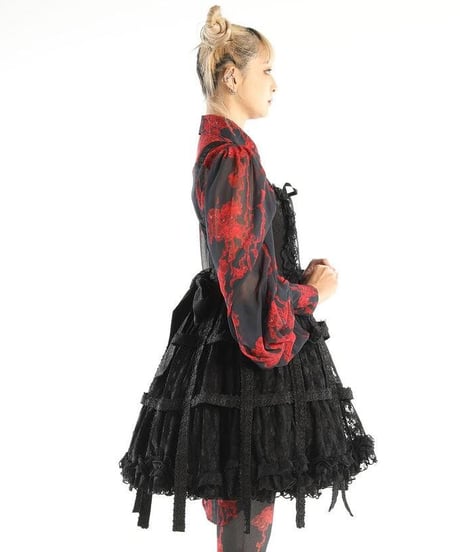 h.NAOTO/エイチ・ナオト　Rose Bird Cage Dress (Black)【M/Lサイズ】