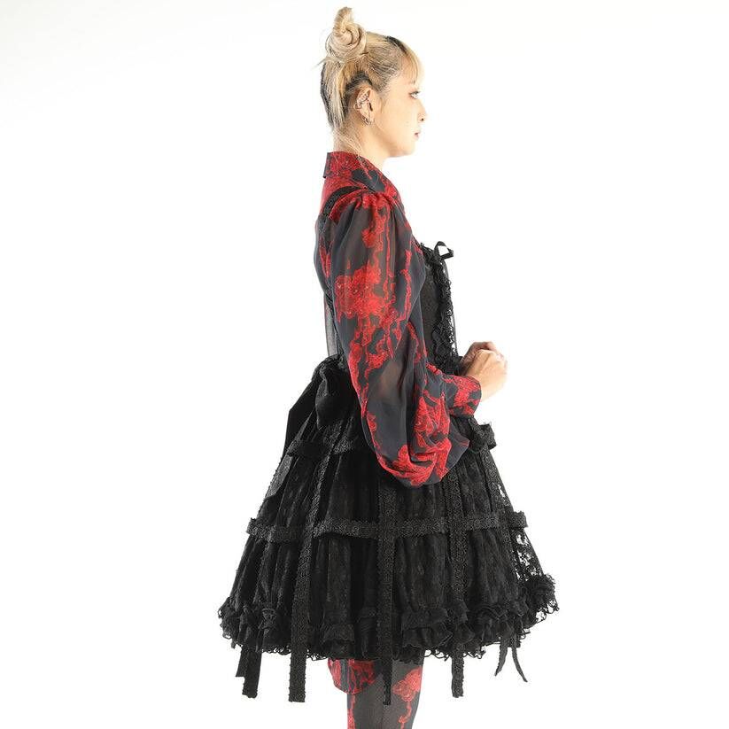 h.naoto furill】アリス刺繍柄 燕尾スカート h.NAOTO Steam スカート h