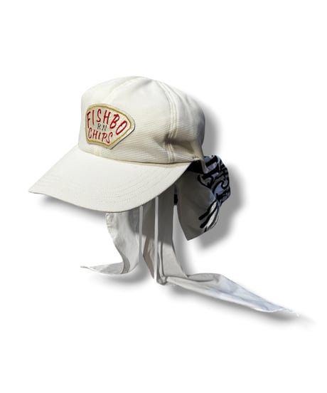 Fish Born Chips/フィッシュボーンチップス　リボンスカーフCAP（ホワイト）