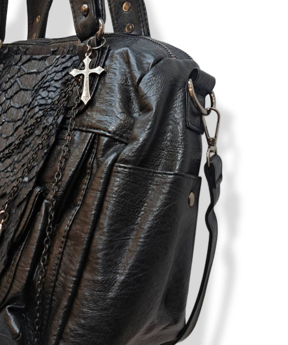 h.NAOTO/エイチ・ナオト dragon leather shoulder bag | A