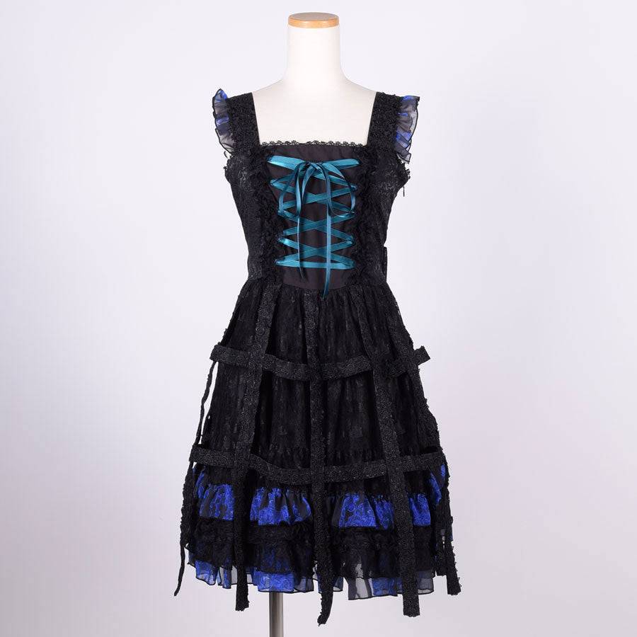 h.NAOTO/エイチ・ナオト Blue Bloody Rose Bird Cage Dres