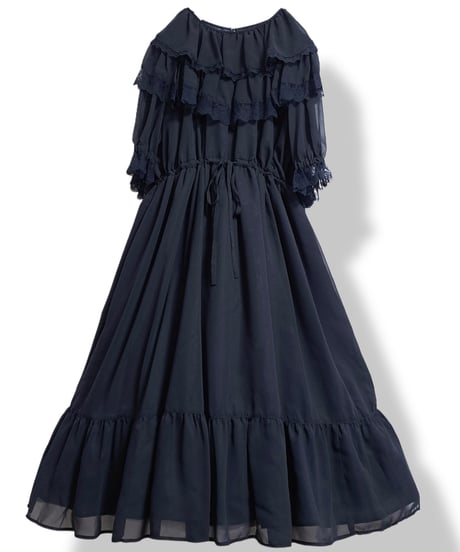 Perla nell' ostrica　125046-3　Thaleia one-piece dress（Blue Black）