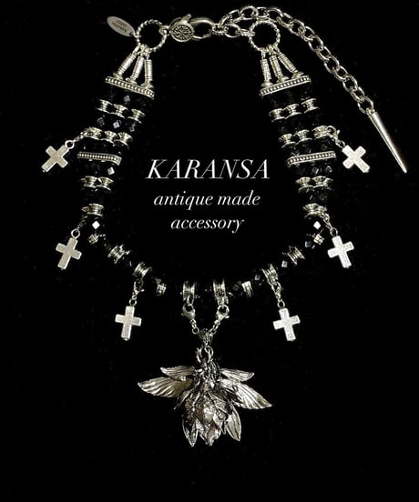 KARANSA/カランサ　KN-563《女神フローラ・ジェット》 チェコ硝子ネックレス