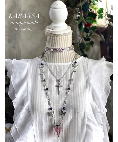 KARANSA/カランサ　KN-558 《パルファン・アメジスト＆淡水パール》天然石ネックレス3way