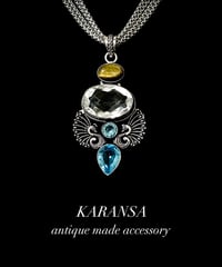 KARANSA/カランサ　KN-546《ホーリーマプチャ・水晶＆ ブルートパーズ＆ヘマタイト》  天然石ネックレス ネックレス